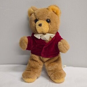 Mary Meyer Plush Teddy Bear Red Velvet Jacket Bow Tie Stuffed Toy Kids